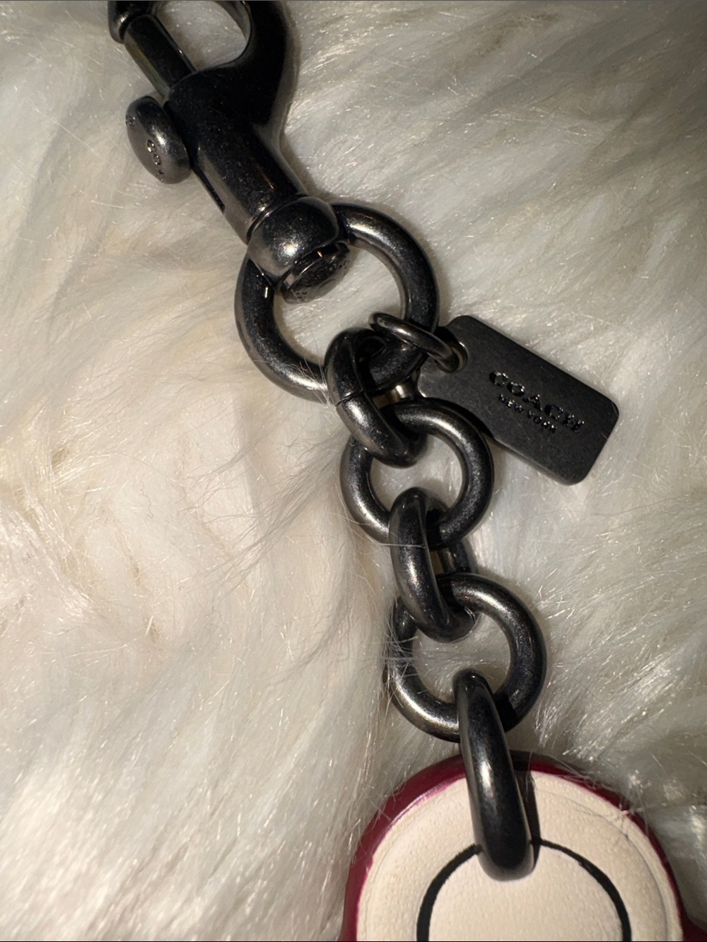 Disney Coach  Mickey Mouse Leather Key Fob - White & Red - Picture 7 of 10